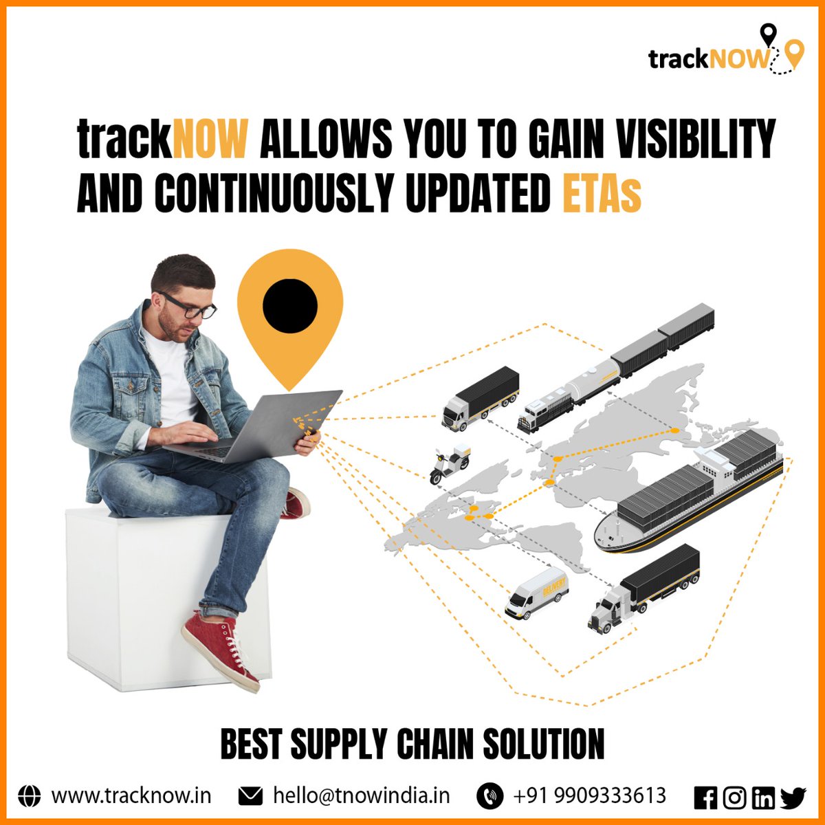 trackNOW_in's tweet photo. trackNOW allows you to gain visibility and continuously updated ETAs of shipments, orders, and items for you and your customers for every move, every mode, and every mile.
Learn More: https://t.co/JCvazAuvkt

#tracknow #bestsupplychainsolution
#digitalrevolution #logistics https://t.co/TWXHPBzkeO