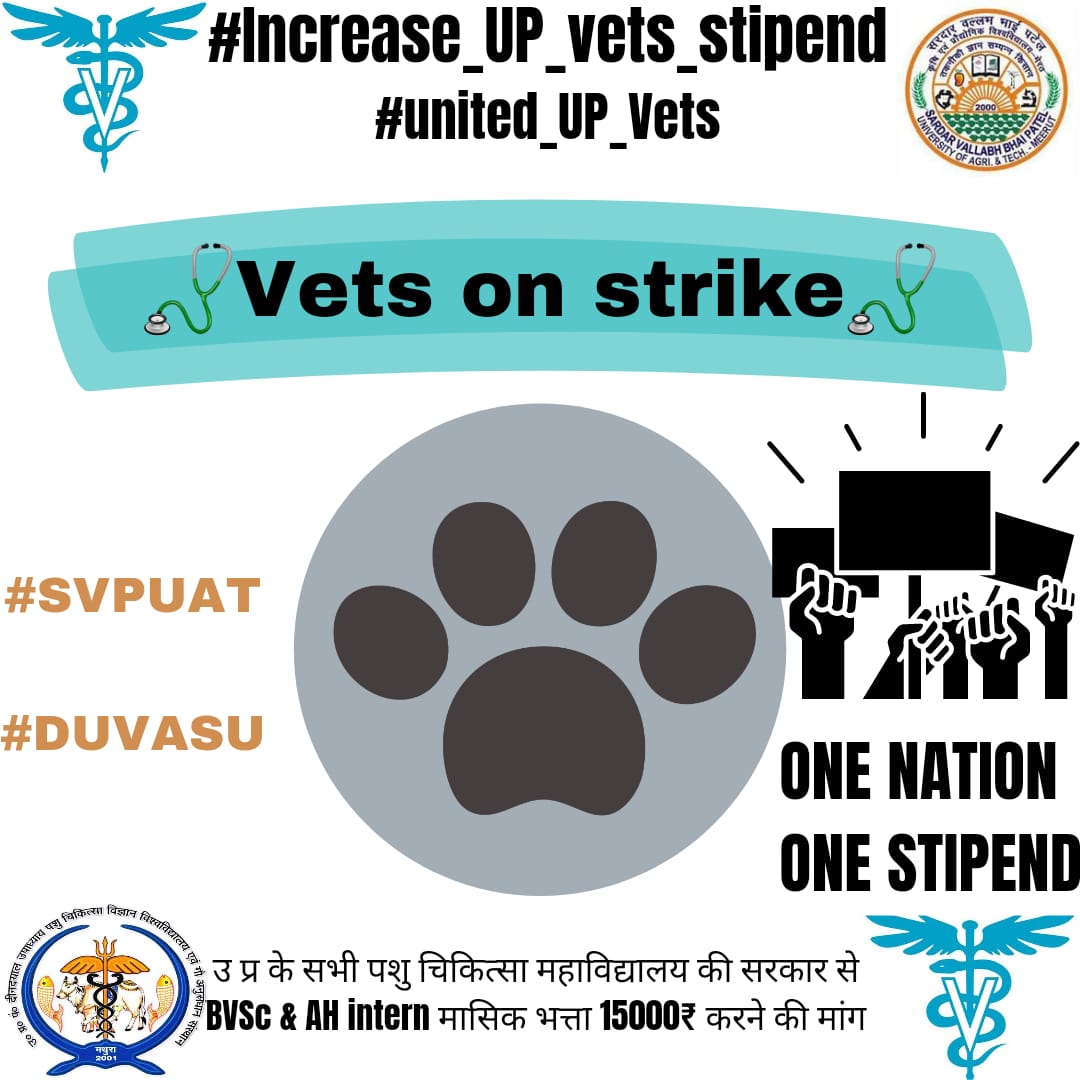 #Increase_UP_vets_stipend
#Increase_UP_vets_stipend
#Increase_UP_vets_stipend
#Increase_UP_vets_stipend
#Increase_UP_vets_stipend
#united_up_vets
<a href="/UPGovt/">Government of UP</a> 
<a href="/dharampalbjpmla/">Dharampal Singh</a> <a href="/drsanjeevbalyan/">Dr. Sanjeev Balyan</a>
 <a href="/myogioffice/">Yogi Adityanath Office</a>  <a href="/PRupala/">Parshottam Rupala</a>  @Murugan_MoS <a href="/ANINewsUP/">ANI UP/Uttarakhand</a> <a href="/DmMeerut/">DM Meerut</a> @dmmathura7512 <a href="/atul1chaturvedi/">atul chaturvedi</a>
