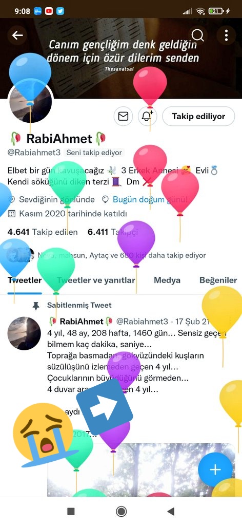 Mutlu yaşların olsun tüm sevdiklerinle sevenlerinle <a href="/Rabiahmet3/">✂️TerziRabia🪡</a>
Bütün sıkıntılar geçmişte kalır,takılıp kalmamak lazım, gelecek de gelmedi, endişeye mahal yok
An'ı yaşayıp bulunduğun durumdan en keyifli en mutlu geçmiş biriktirebilmeni dilerim Rabbimizden
Allah'a emanet olasınız