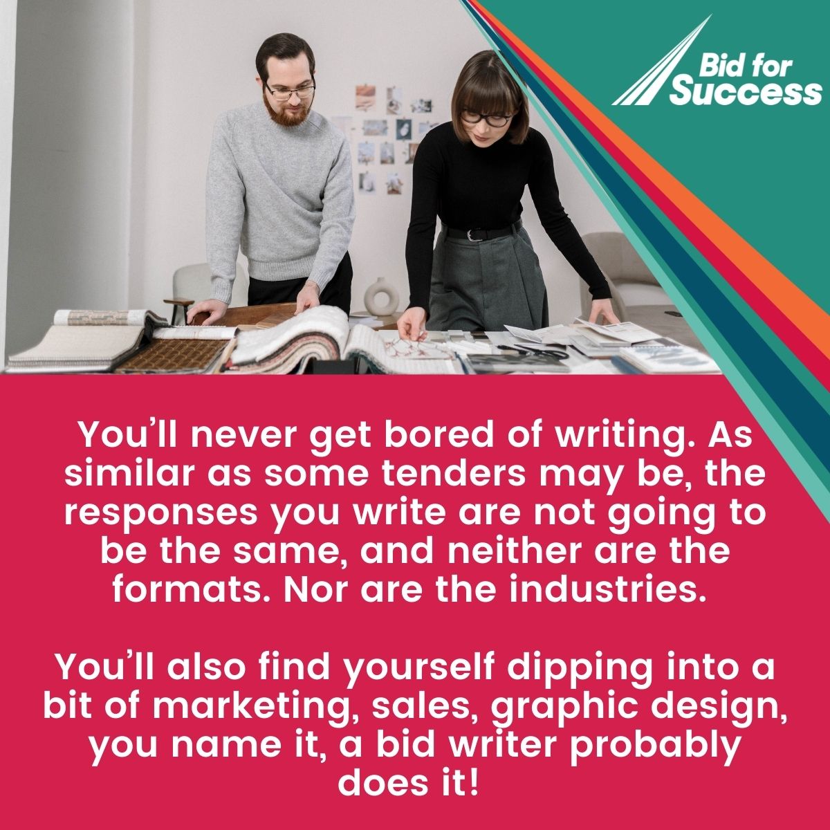 BidforSuccess's tweet photo. Reason Number 2: The Variety of Work
Read the images for more information!
#Bids #Proposals #Bidding #BidforSuccess #BusinessSupport #BusinessGrowth #PersonalGrowth #Variety #Marketing #Sales #GraphicDesign https://t.co/MUdf3Tl8Lz
