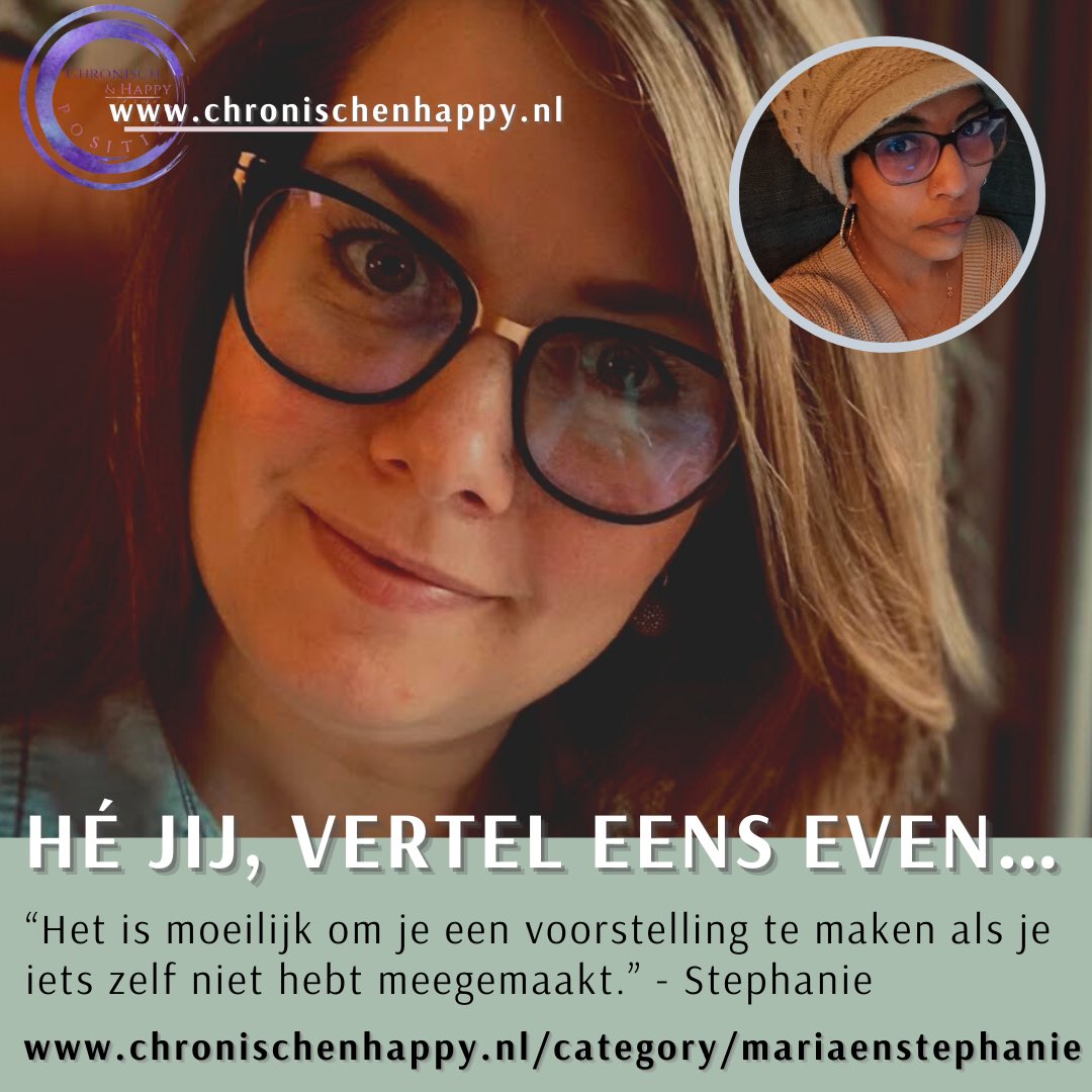 Oh wat vind ik deze rubriek, “Hé jij, vertel eens even…”, en deze schrijfsters leuk. Opnieuw lees je enorm veel openheid naast warmte en herkenning. En, jij als lezer wordt er nu in betrokken.😁
chronischenhappy.nl/5-april-2022 #ms #nah