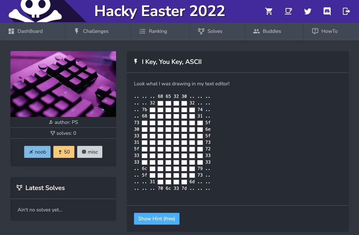 HackyEaster's tweet photo. Hacky Easter 2022 #ctf 🐇 ⌨️ 🚩 has started!! Catch dem eggs 🥚! Challenges: 37, Days: 42, Cost: 0.
#he2022 #hacking https://t.co/uOCp611aNs https://t.co/kB7rqGInF5