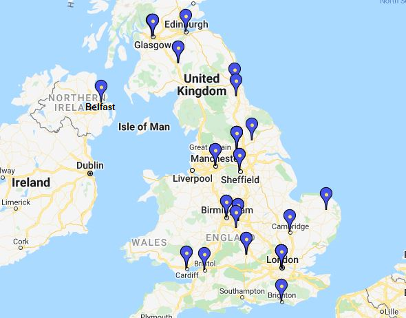 rewageCovid19's tweet photo. The map below shows where all our amazing experts are based – so thankful to have them all working towards @rewageCovid19’s goal of providing a single, collected point of expertise on the recovery and renewal of work and employment in the UK as it tackles the impact of #goodjobs https://t.co/278rGFeQj2