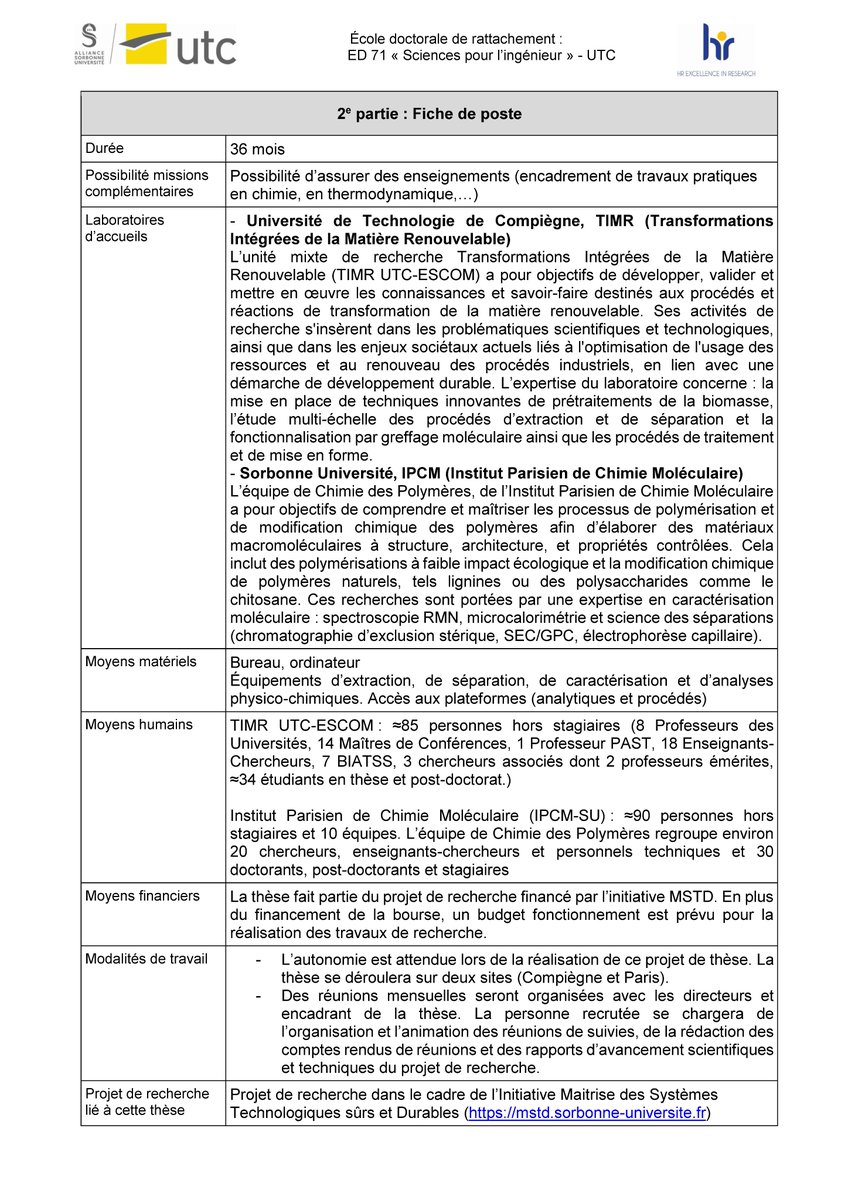 CastignollesP's tweet photo. Intéréssé.e par un doctorat sur la valorisation de la biomasse @utcompiegne et @Sorbonne_Univ_ @IPCM_Sorbonne @Polymers_SU?  Contactez nous vite! https://t.co/HAtQGzwtLf