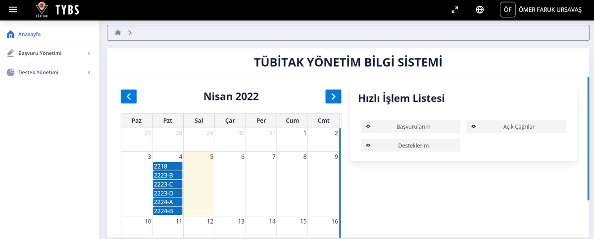 OFUrsavas's tweet photo. @Tubitak  @TubitakBIDEB olarak artık süreçlerimizde başvuru vb. yeni tasarladığımız TÜBİTAK Yönetim Bilgi Sistemine (TYBS)'ni kullanacağız.  Her açılan yeni çağrımız TYBS üzerinden devam edecek  yaşanabilecek aksaklıklar (kullanım veya yazılımsal) için anlayışınızı bekliyoruz. https://t.co/LrqJ46Qups