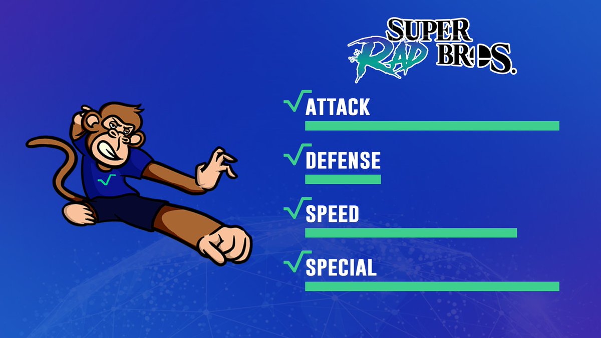 RadApes's tweet photo. ๐จ ARE YOU READY TO RUMBLE?! ๐จ
The stats of our #NFT, @RadApes, are in! Let's show everyone how strong #RADIX is!
To win a random #NFT:
โ
Quote-Retweet #SuperRadBros
โ
Like/Retweet
โ
Follow The Rules of our Original #SuperRadBros Tweet https://t.co/xl0W0fxCyE