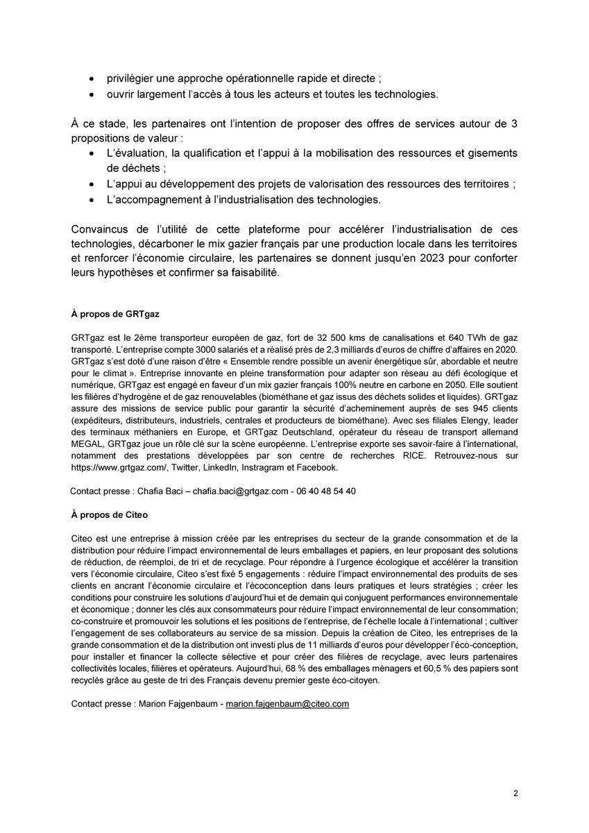LeSyctom's tweet photo. 📰 Initiative commune entre @lesyctom, @grtgaz, @citeofrance et @eco_mobilier pour accélérer l’industrialisation des projets de #valorisation des #déchets résiduels en gaz #renouvelable et #bascarbone. https://t.co/NQtHOoMRDN