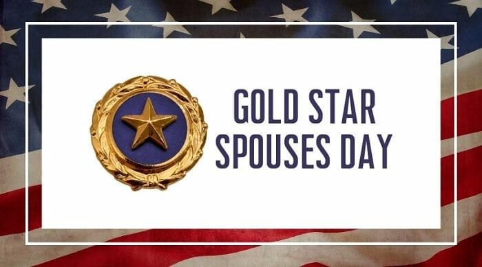 Today is Gold Star Spouses Day, and we honor the husbands and wives of fallen service members who keep their loved ones' memories alive. We thank them for their service and sacrifice on this #GoldStarSpousesDay. #HonorTheFallen.