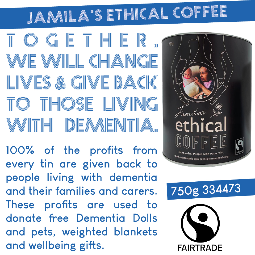 we are extreemly happy &amp; proud to announce that we now stock Jamila's Ethical Coffee! All profits go towards helping people living with dementia and it also comes entirely plastic-free packaging!
Get yours here ow.ly/VbcG50IzH2Z

#jamilasethicalcoffee #leebrothers #dementia