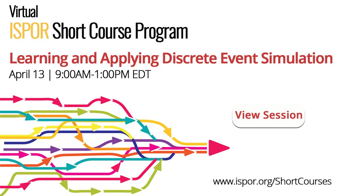 ISPORorg's tweet image. Do you know the basics of developing & analyzing #DiscreteEventSimulation? Equip yourself with the knowledge & tools required to develop concrete methods to advance your projects. ow.ly/QPFo50IzF34