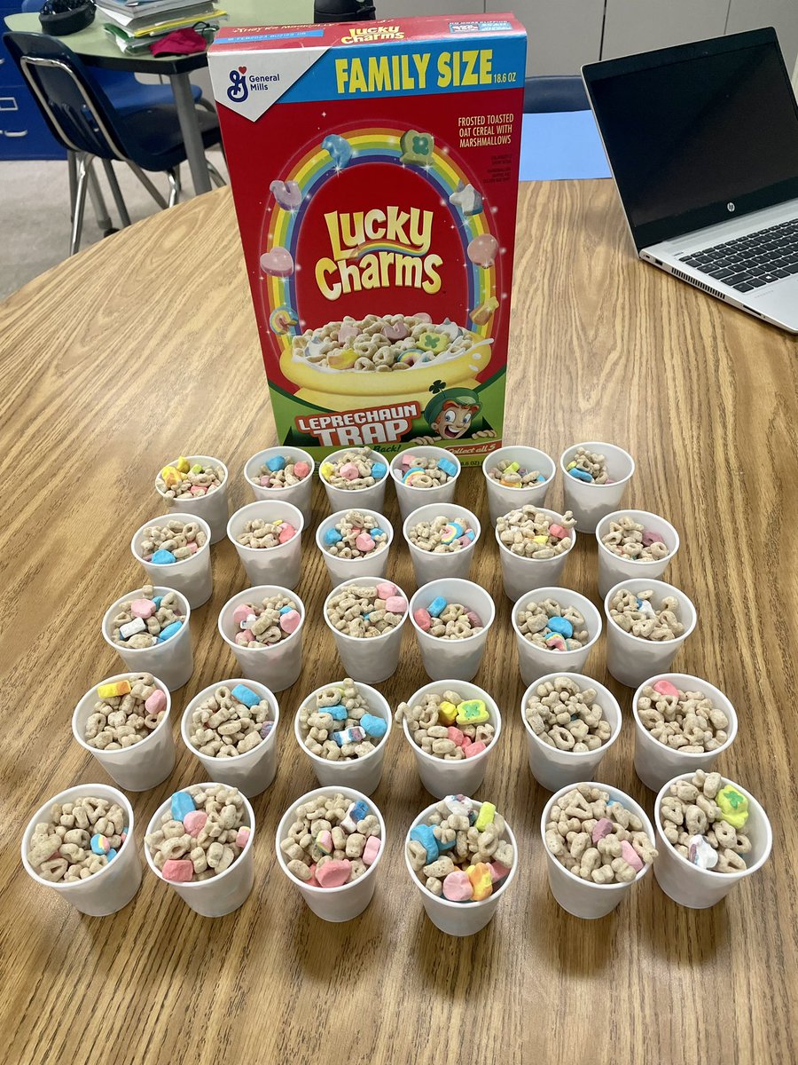 🙏🏻Prayers today for my students who take the FSA Reading Test and for Aiden today as he takes his FSA Writing Test! 🙏🏻 Handing out some Lucky Charms ☘️@MortElementary