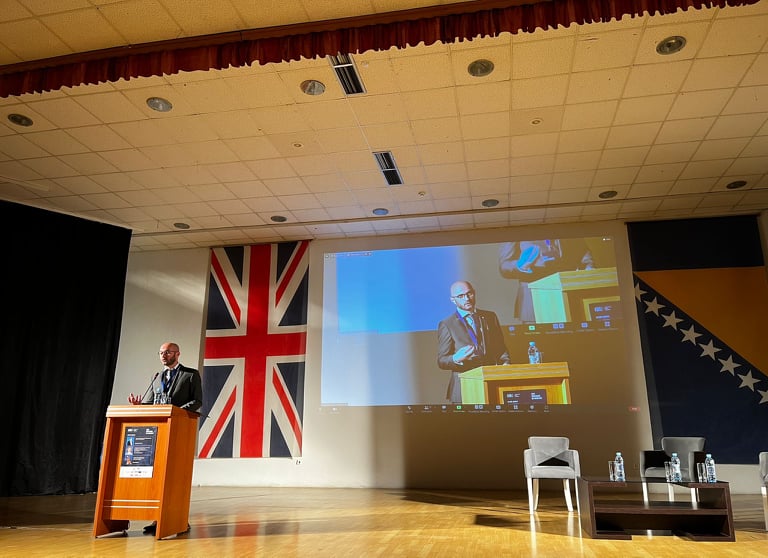 ICRC Bosnia-Herzegovina (@icrc_bih) on Twitter photo The #ICRC HoD <a href="/ECamicICRC/">Elmir Camic</a> at the #2022ConfMig in #Sarajevo 🇧🇦.
👉Academic & policy aspects of the debate on migrations
👉Humanitarian response and the role of non-state actors in migration processes
👉 Other migration-related topics.
<a href="/frontline_nego/">Centre of Competence on Humanitarian Negotiation</a> <a href="/HHI/">Harvard Humanitarian Initiative</a> <a href="/BurchUniversity/">International Burch University</a> The #ICRC HoD <a href="/ECamicICRC/">Elmir Camic</a> at the #2022ConfMig in #Sarajevo 🇧🇦.
👉Academic & policy aspects of the debate on migrations
👉Humanitarian response and the role of non-state actors in migration processes
👉 Other migration-related topics.
<a href="/frontline_nego/">Centre of Competence on Humanitarian Negotiation</a> <a href="/HHI/">Harvard Humanitarian Initiative</a> <a href="/BurchUniversity/">International Burch University</a>