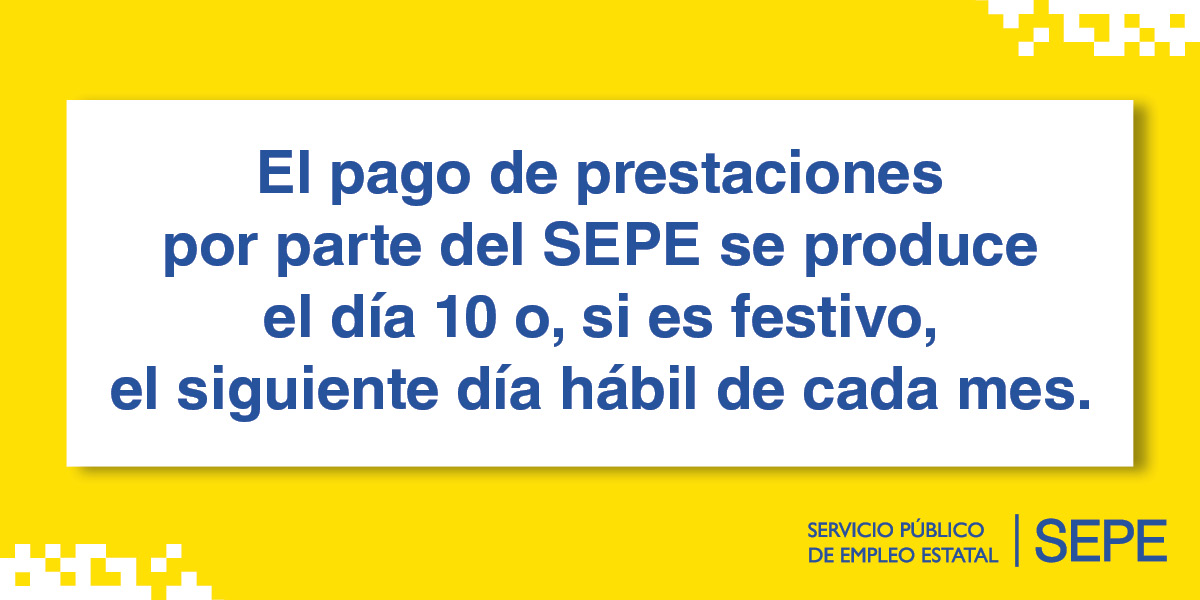 📢El pago de prestaciones se produce el día 10 o, si es festivo, el siguiente día hábil. 

🔸Debido a la urgencia social provocada por la pandemia se llegó a un acuerdo con las entidades bancarias para adelantar el pago.  

🔸Más información 👉 bit.ly/3x5JKon