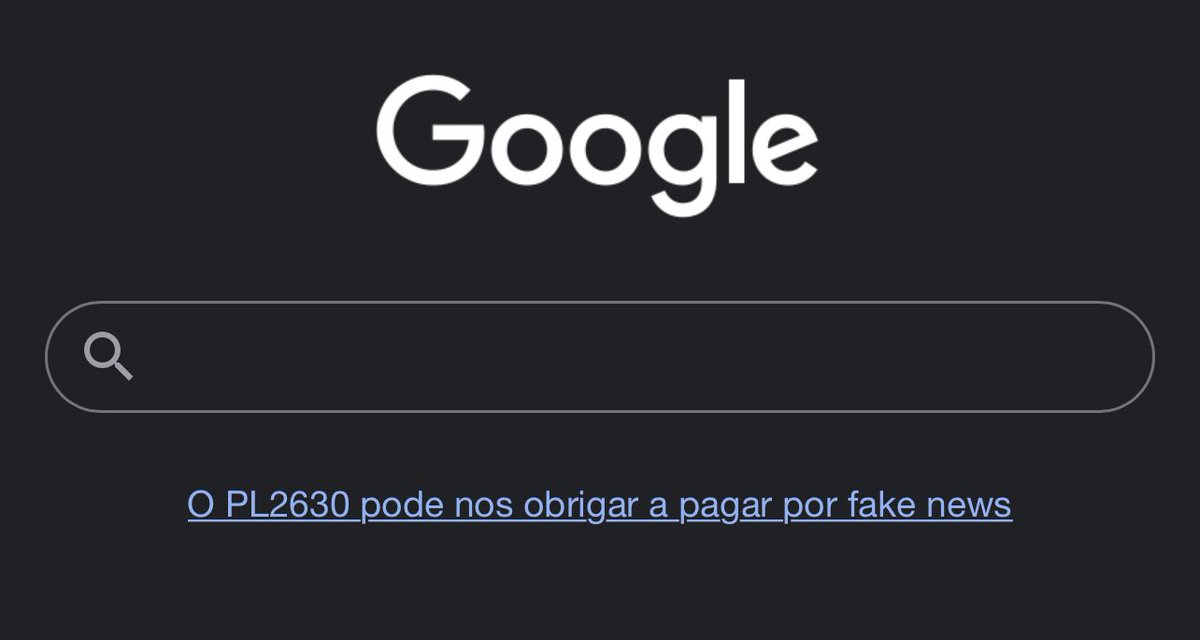 fabiopoe's tweet photo. E Google que resolveu atacar a PL das Fake News. Essa é a primeira vez que eu vejo a Gigante da tecnologia combatendo um projeto de lei na sua página principal. https://t.co/7Nsy4upxWw