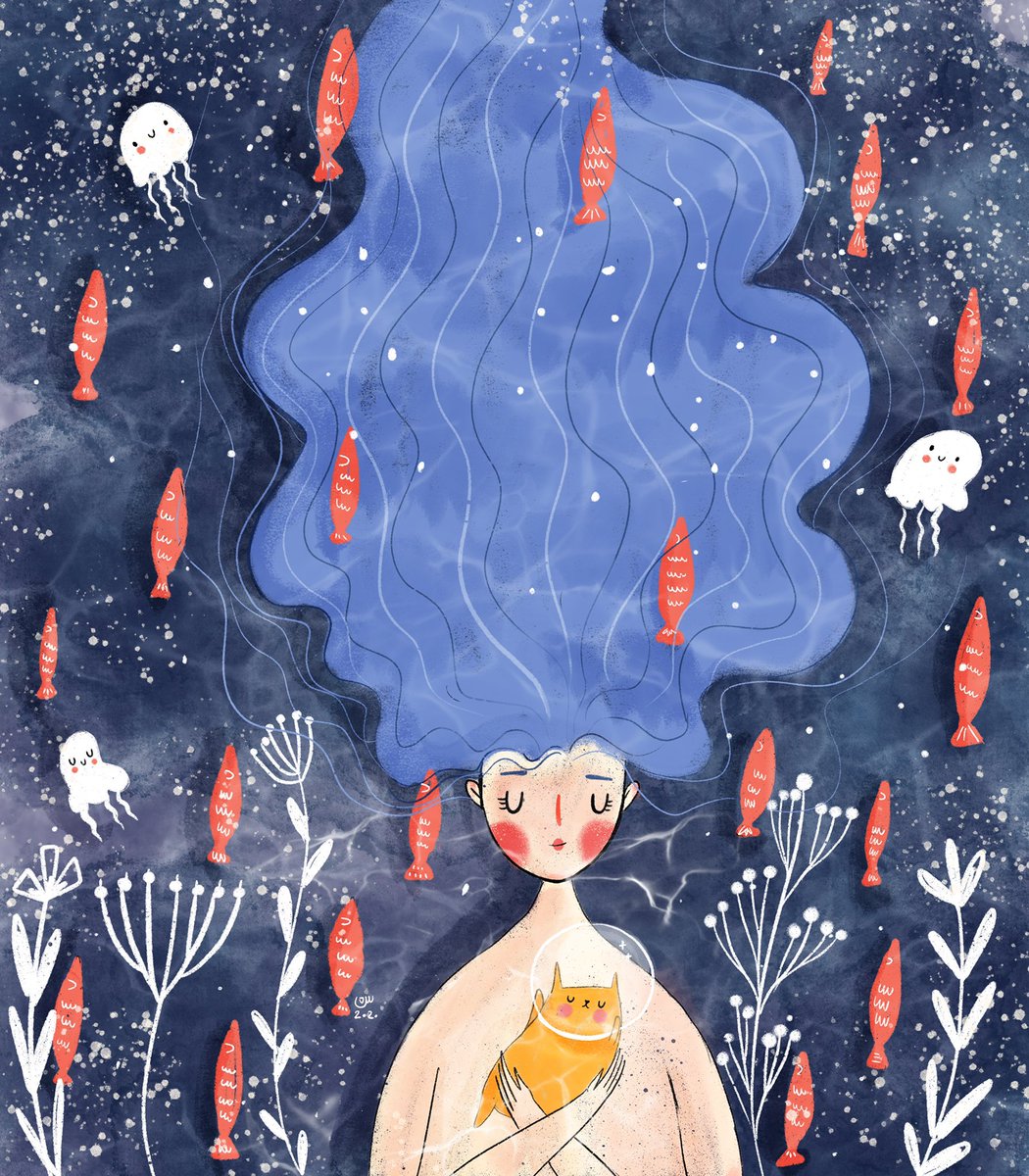 sonyaillust's tweet photo. Goldfish disappears every night. No one knows what happens to them, they vanish without a trace. No one knows they go to a lonely mermaid to keep her warm in the depths of the night, so when the sun rises, she finds hope for life again🐠
Reserve price: 0.6 $ETH 
Buy now: 1 $ETH https://t.co/p3Ac2VFHux