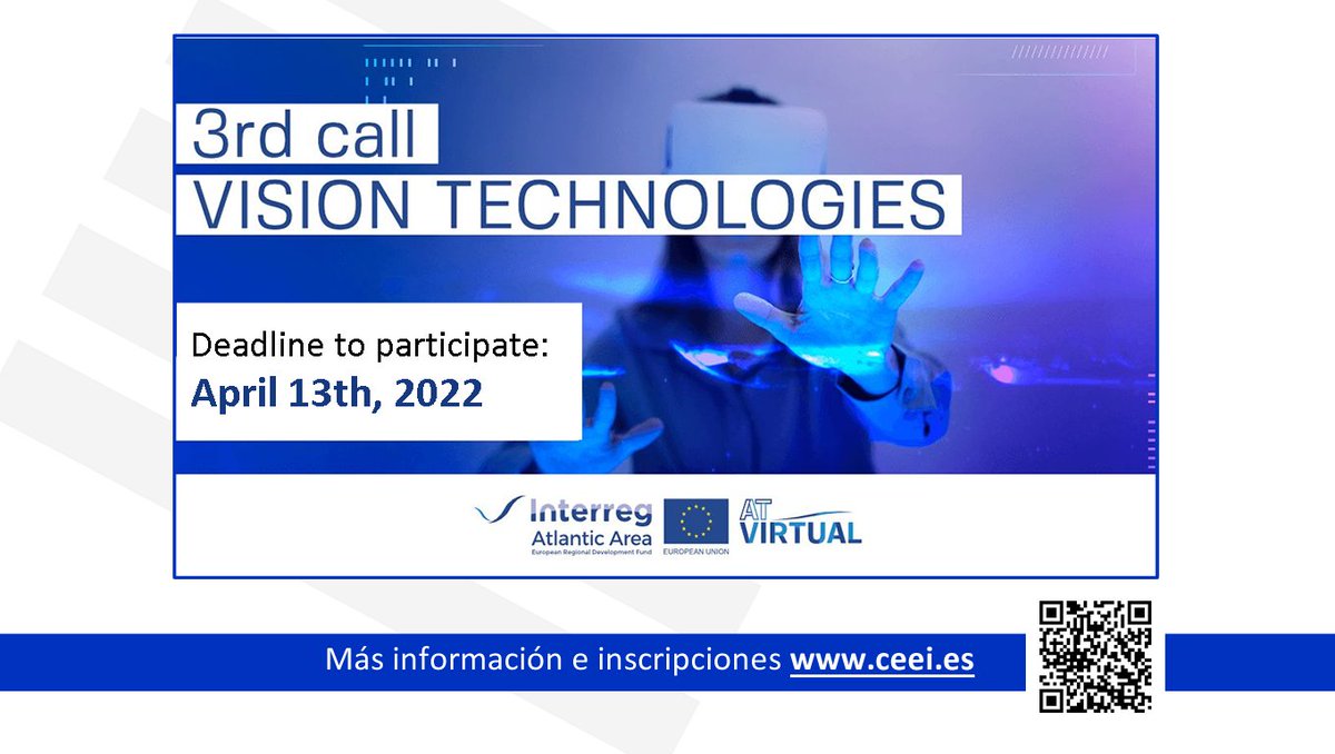 ceeiasturias's tweet photo. Toma NOTA 📝: ABIERTA 3ª CONVOCATORIA #ATVIRTUAL dirigida a jóvenes empresas tecnológicas que presenten soluciones a los retos planteados en el ámbito de las TECNOLOGIAS DE VISION 🖥👁.

Plazo: 🗓 13 ABRIL⏰ 17:00 CEST.

 ℹ👉 https://t.co/b3E7gN7WuS https://t.co/11cc2UYuC6