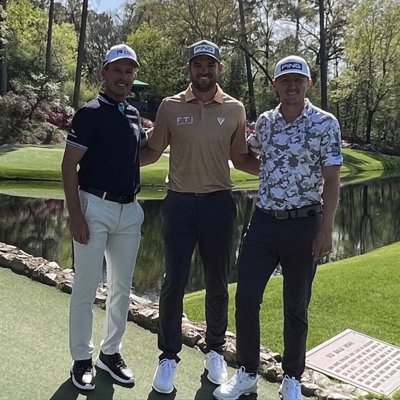 Nine holes for the Canadian trio at the Masters on Monday. 

And a moment for <a href="/MacHughesGolf/">Mackenzie Hughes</a> and <a href="/coreconn/">Corey Conners</a> that won’t be getting old any time soon. 

(📸: <a href="/mweirsy/">Mike Weir</a> /IG)
