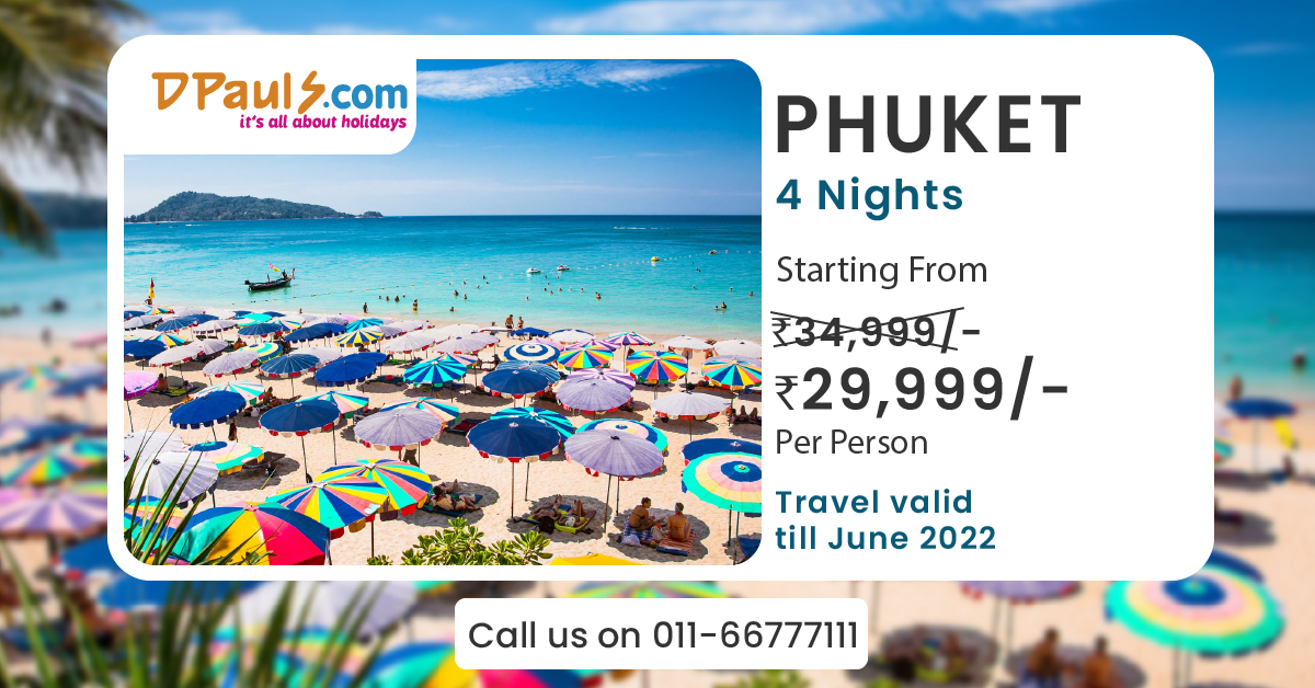 dpauls_travel's tweet photo. Plan your trip to Phuket ! 4 Nights Package Starting from Rs.29,999/-
Incl:- ☑ Airfare ☑ Stay ☑ Breakfast ☑ City Tour ☑ Transfers
For more details call us on 011-66777111
#DPauls_Travel  #Hot_Deal #PhuketPackages #PhuketTrip #phuketisland #Phuket #honeymoondestination https://t.co/qSRDYnq5Jp