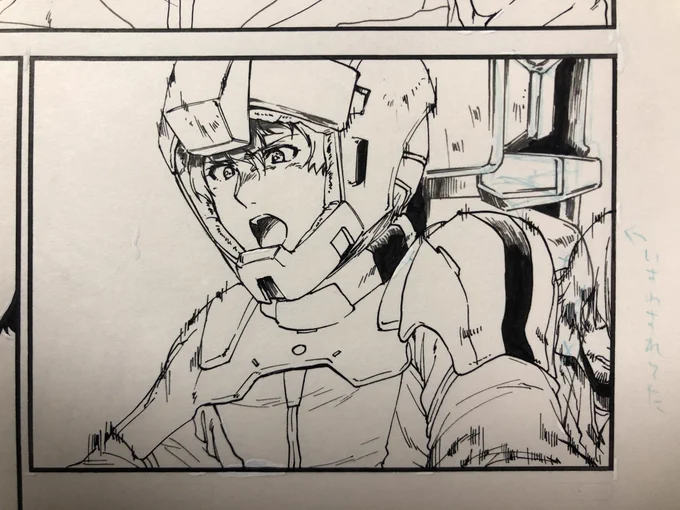 レーンとガウマン、シートを描き忘れてたのを描き足したらガウマンが亡霊みたくなってる……ガウマン消しちゃうので記念に撮っておくね 