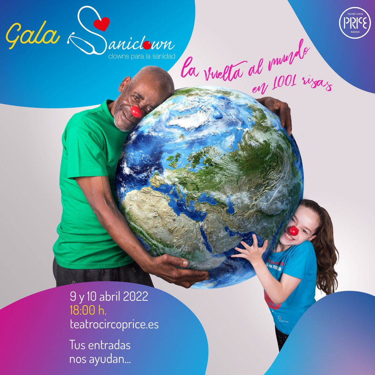 Este 9 y 10 de abril te esperamos para divertirte y emocionarte apoyando en la Gala Saniclown 2022. Los mejores artistas y 100x100 benéfica.  Entradas de 12 a 18 € teatrocircoprice.es/programacion/l…