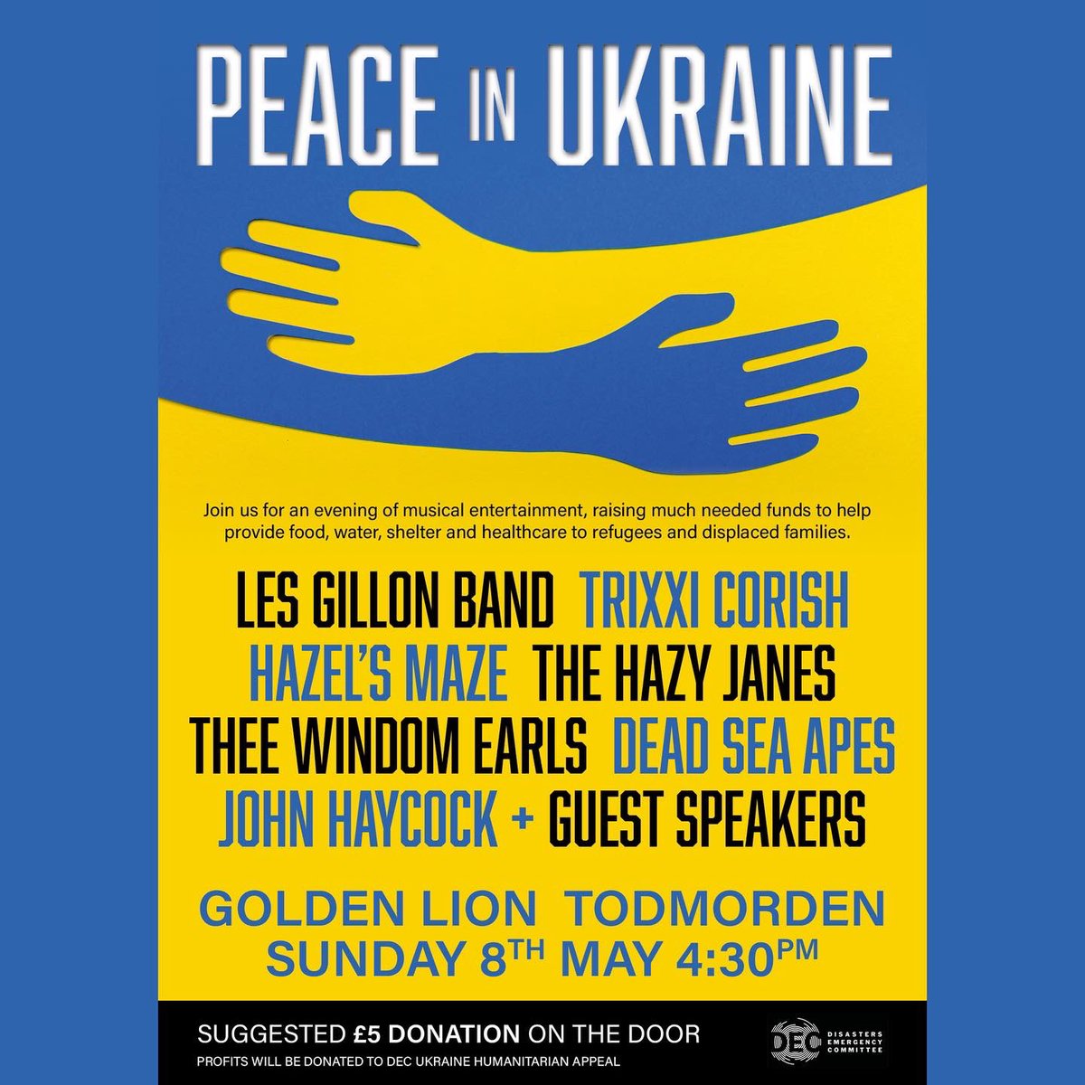 Thee Windom Earles (@theeearles) on Twitter photo We’re coming over to Todmorden on Sunday 8th May playing <a href="/GoldenLionTod/">Golden Lion</a> for a fundraiser show for Ukraine Humanitarian Appeal providing support to civilians affected by the war.
Link up top 👆👆🇺🇦🇺🇦
📸 Le Crowley
#fuckputin We’re coming over to Todmorden on Sunday 8th May playing <a href="/GoldenLionTod/">Golden Lion</a> for a fundraiser show for Ukraine Humanitarian Appeal providing support to civilians affected by the war.
Link up top 👆👆🇺🇦🇺🇦
📸 Le Crowley
#fuckputin