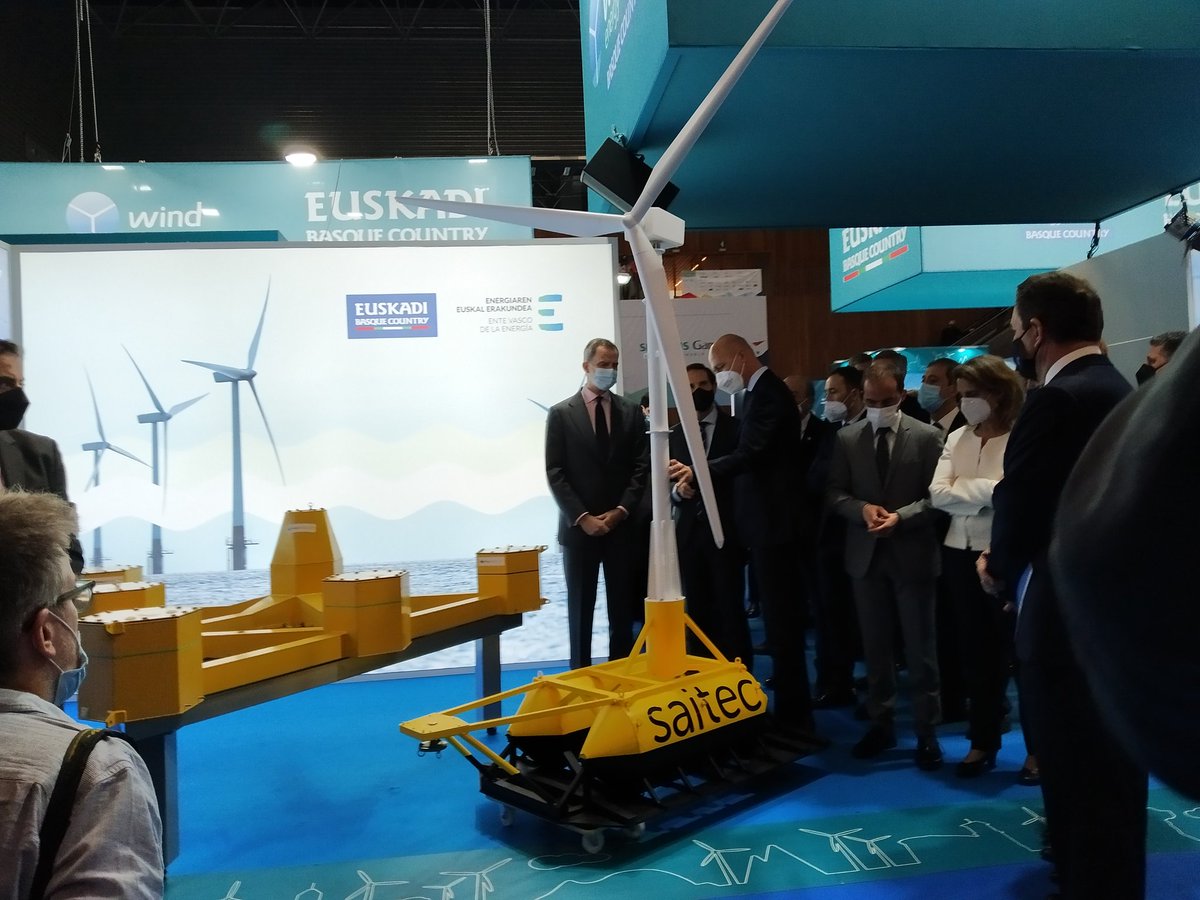 saitecoffshore's tweet image. His Majesty King of Spain attending #WindEurope2022 in Bilbao. He shows great interest in our #DemoSATH platform  #floatingwind #offshorewind