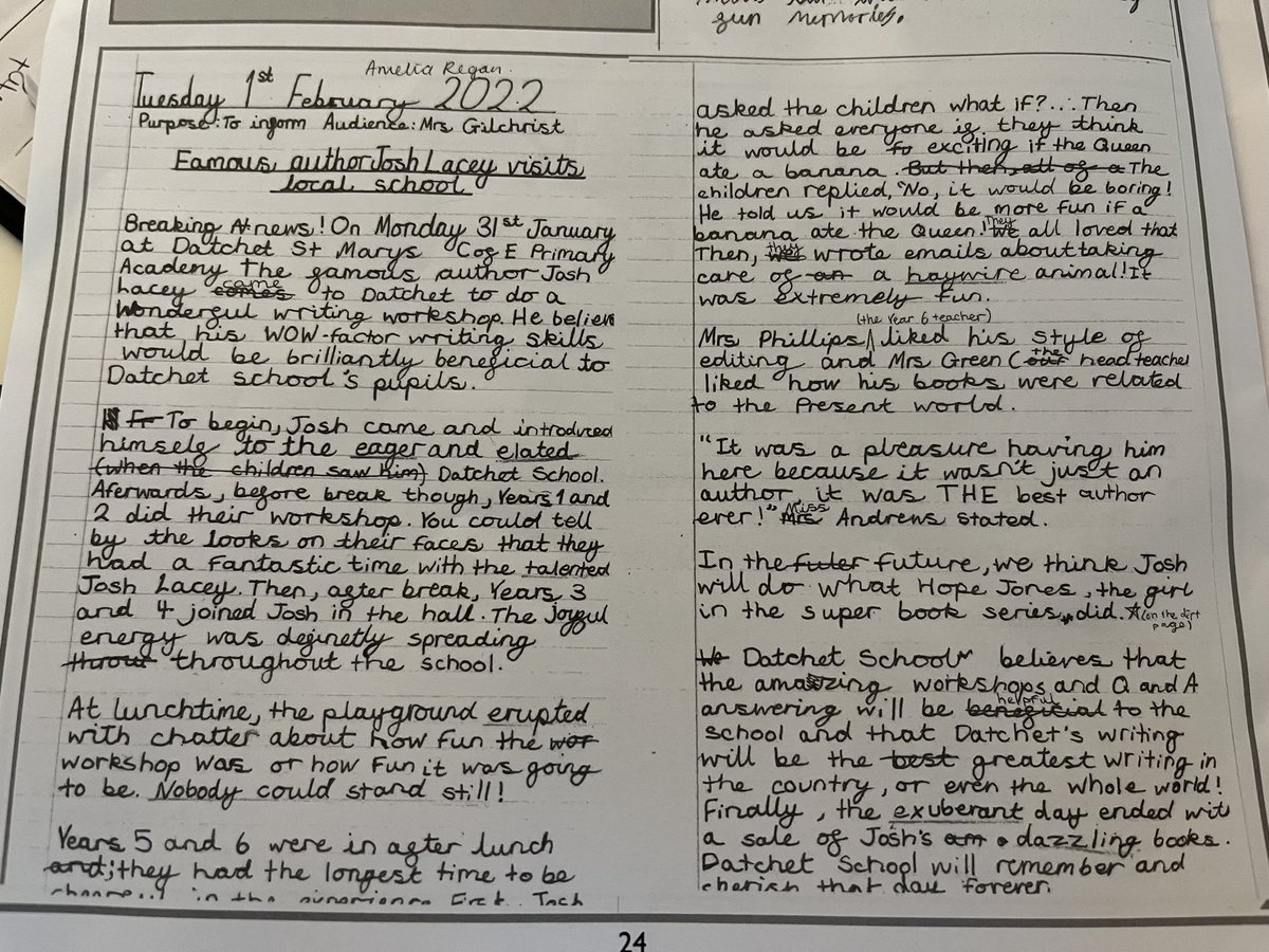 Sam_Regan_'s tweet photo. @jk_rowling my daughter, Amelia (age 11) loves to write and asked me to send you a copy of her winning school writing competition piece. Is there any advice, you would give to aspiring young writers?  x https://t.co/Ra7p31vecU