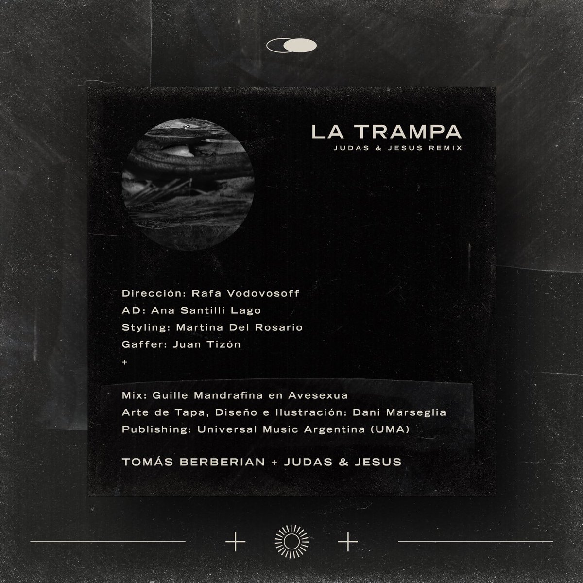 tomasberberian_'s tweet photo. [CREDITOS] La Trampa ~ Judas &amp; Jesus Edit 🌵

Remix by: Judas &amp; Jesus 
Dirección: Rafa Vodovosoff
AP: Ana Santilli
Styling: Martu Del Rosario 
Gaffer: Juan Manuel Tizon 
Prod.: Nani Loizaga
Diseño &amp; Arte de Tapa: Dani Marseglia
Mezcla: Guille Mandrafina
Publishing: @UMArgentina https://t.co/pK0O4LvWRu