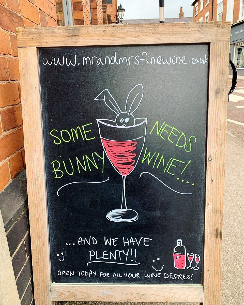 Some bunny needs wine...and we have plenty! 😄 We're open today for all your wine desires and to help with plans for Easter feasts! 🥂🍷#opentoday #easter #wines #independentwineshop #mrandmrsfinewine #southwell #shoplocal #shopsmall #retail