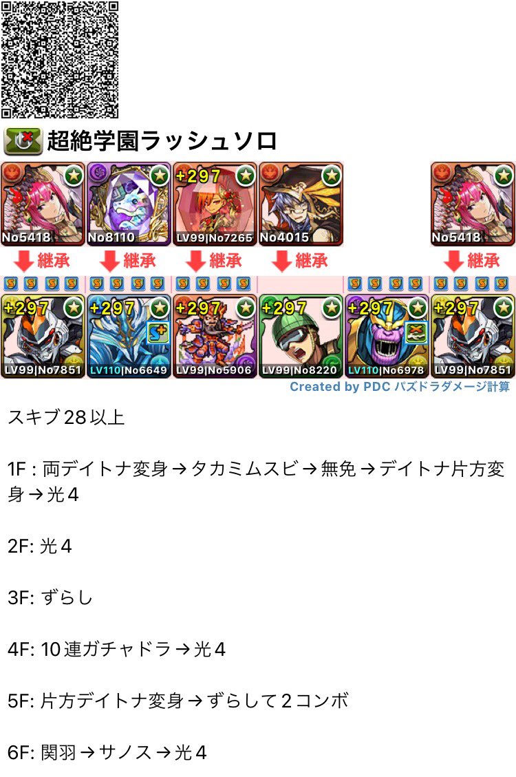 超絶パズドラ学園ラッシュソロ周回
1周2分
10周で遅延耐性13前後くらい取れそう
