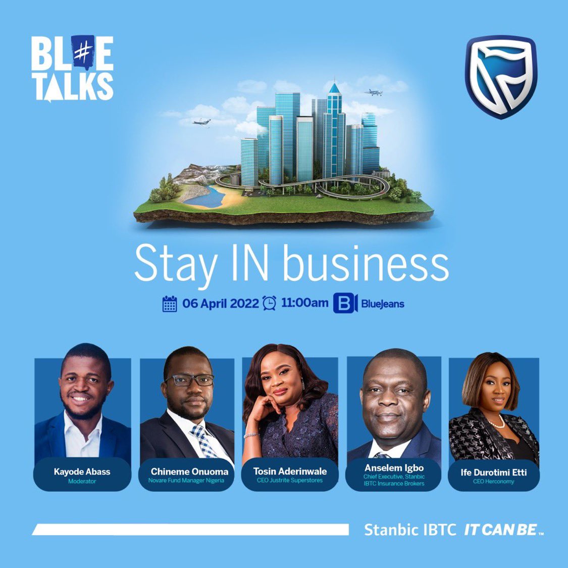 mrkayodeabass's tweet photo. As part of its #BlueTalks series, Stanbic IBTC Insurance Brokers is holding a webinar on "Staying In Business", and I'll be anchoring and moderating the panel session. 

Unforeseen circumstances like #COVID19 should not easily take you out of business https://t.co/eZk1SsHETp