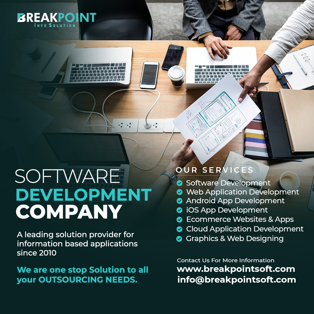 InfoBreakpoint's tweet photo. Breakpoint Info Solution is Software Development Company, Its a Leading Solution Provider for information Based Application Since 2010, Developing Customized Softwares, Web Applications and Mobile Applications.

#breakpointsoft #breakpoitinfosolution #softwaredevelopment https://t.co/ivnlcd1yMA