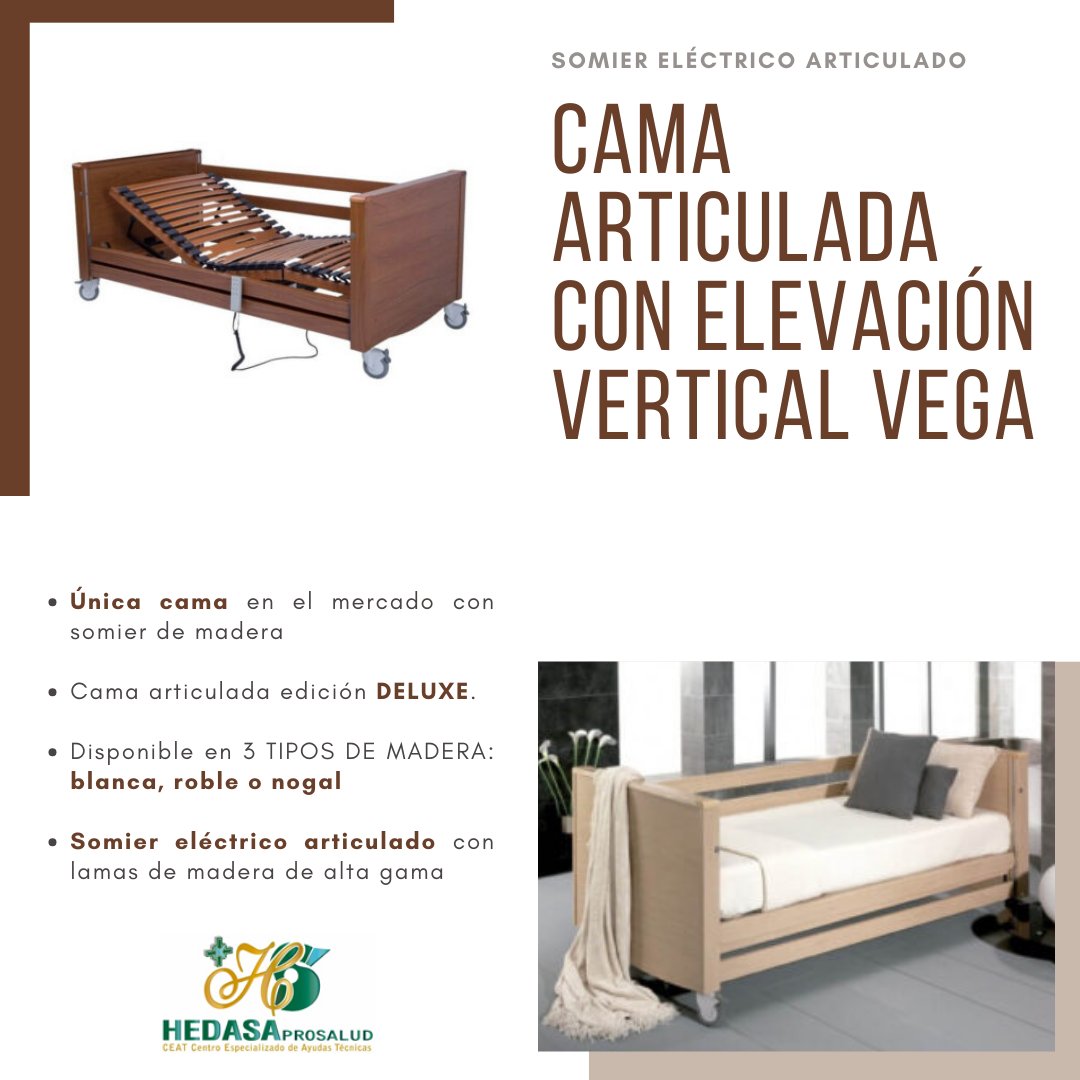 ¡Esta es la única cama articulada con somier de madera del mercado! 

¡Os dejamos el link! 

🛍️🛒hedasa.com/comprar/cama-a…

#Ortopedia #OrtopediaHedasa #AyudasTécnicas #Hedasa #HedasaProSalud #ProductosOrtopedia #CalidadDeVida #TerapiaOcupacional #TiendaOrtopediaOnline