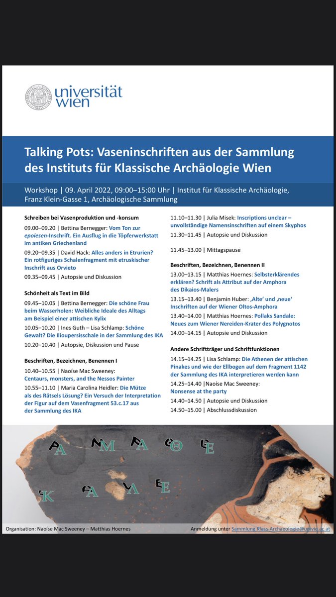 archeologylisa's tweet photo. Falls jemand von meinen 3 Followern Interesse hat zu hören, was ich zu den früher geposteten Fragmenten denke, hat am 9.4. die Chance dazu! 🏺
#TalkingPots #IKA
@MatthiasHoernes https://t.co/KhieOpsAFU