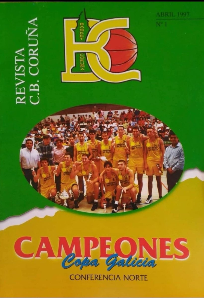 AgrasFernando's tweet photo. Buenos días, #SondeosdelNorte hace 25 años, y ni uno de vida. Campeones #CopaGalicia y Campeones Grupo Norte #LigaEBA Número 1 Revista @basquetcoruna Abril 1997 #historiabaloncestogalego https://t.co/YBHj5RM6IT