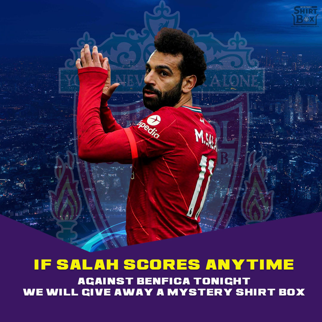 theshirtinabox's tweet image. If Mohamed Salah scores ANYTIME against Benfica today, we will give away a mystery shirt box 👕📦

RT this &amp;amp; follow us to enter 👈

We'll pick a winner tomorrow afternoon. Good luck 🍀