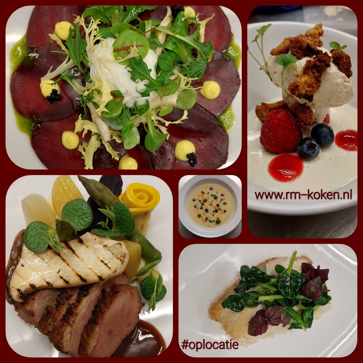 rm_koken's tweet photo. 8 en 9 april ben ik pop-up chef bij resaurant @vijfsinnen !!! #vier gangen voor €55,- met oa; biet, makreel, wittewijn schuim,saffraan, schorseneren, eend, cranberry, panna cotta, blauwe bes, suikerbrood croutons! Mooie setting, #zinin #top #weidum https://t.co/CmWyNRK5Ee