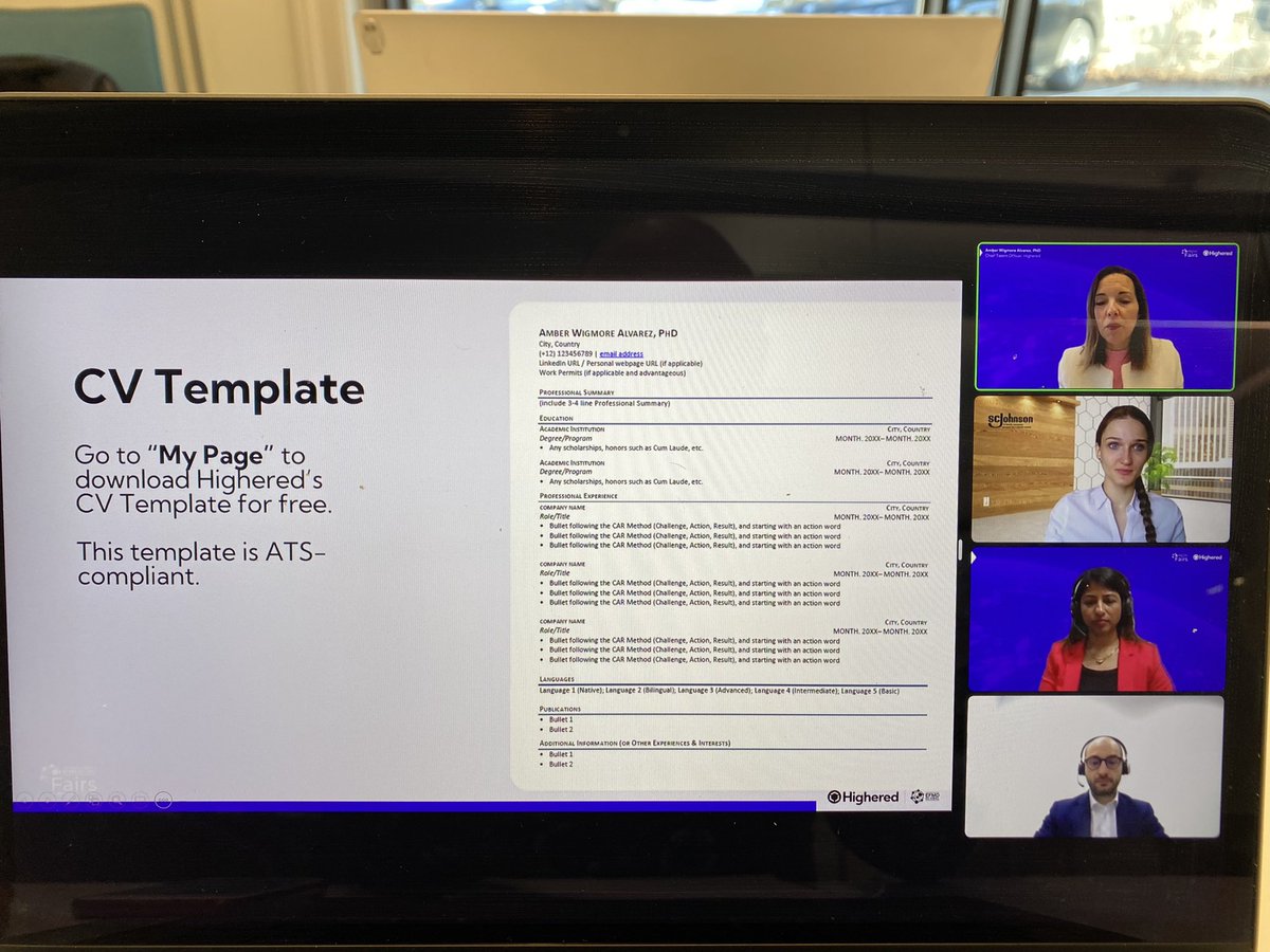 First #CVClinic of this edition of <a href="/EFMDNews/">EFMD News</a> Global by <a href="/Highered_org/">Highered</a> is hosted by <a href="/audencia/">Audencia</a> ‘s Shula Du Cosquer and <a href="/SCJohnson/">SC Johnson</a> ‘s Claudio Lai and Marczak introduced by <a href="/wigmorealvarez/">Amber WigmoreAlvarez, PhD</a> 

Having a clear, ATS-compliant, appealing CV is an important first step !
