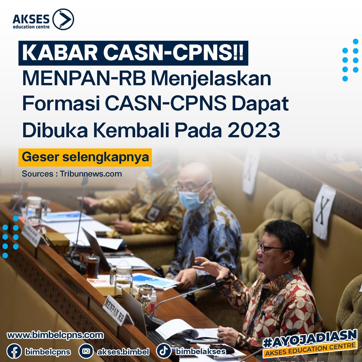 bimbel_cpns's tweet photo. Sinyal dari MENPAN-RB, CPNS akan kembali dibuka tahun Depan!!😍 berita gembira saat Puasa di bulan Ramadhan Nahan lapar dan haus sambil liat video ini
#cpns2023 #cpns #cpns2022 #pppk #pppk2022 #pppkguru #asnkinibeda https://t.co/rRz4zAJuAL
