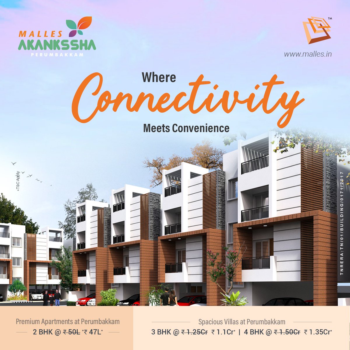 malleshomes's tweet photo. From spacious apartments to connectivity with others, Malles Akankssha brings it all to Perumbakkam.  
To know more about us, call: 044-49455555.
#MallesGroup #ApartmentsInChennai #MallesConstructions #HomesInChennai #MallesAkankssha #ChennaiApartments #LuxuryApartments https://t.co/td9sJmes0i