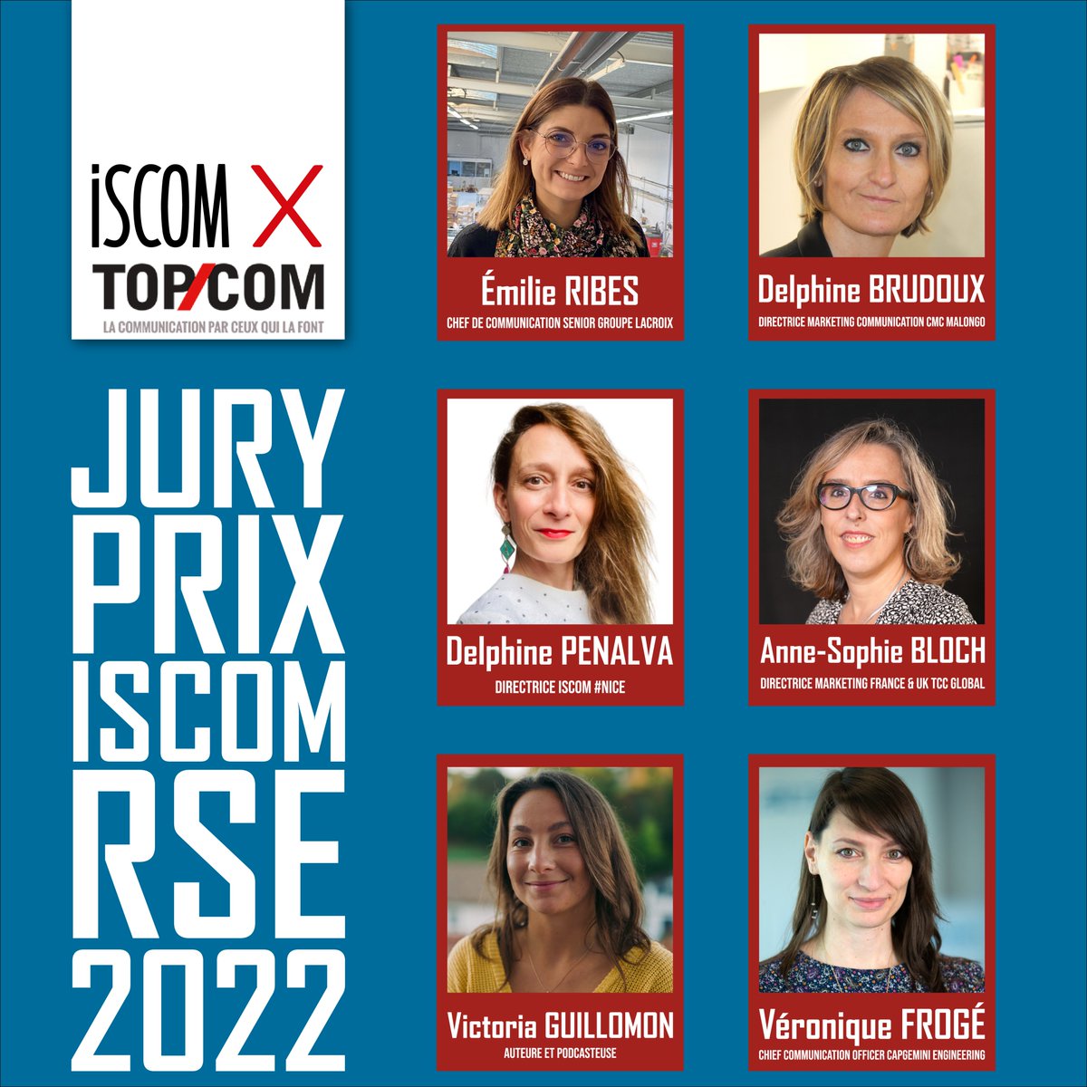 DelphinePenalva's tweet photo. Partenariat #TOPCOM22 &amp; @ISCOM pour le Prix #RSE. Un jury "niçois-parisien-bordelais" au top pour échanger sur une communication plus inclusive, plus responsable et plus solidaire. 

Merci aux 16 agences et annonceurs pour la qualité des dossiers.

📅 Palmarès le 14 avril https://t.co/gcvd2riiz9