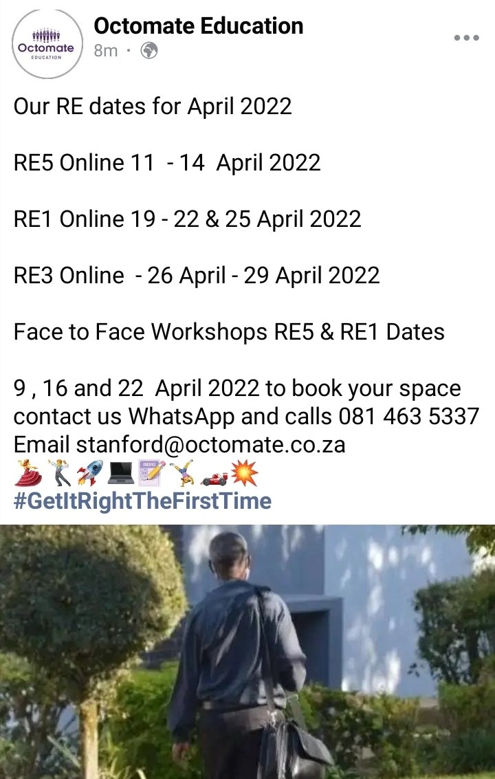 ooctomate's tweet photo. 3 spaces remaining for the RE5 April face to face and online trainings make your booking today
WhatsApp and calls 0814635337
#GetItRightTheFirstTime🎀🏋️♀️👩🎓👨🎓💃🕺📝💻🎧🔑🔐🍾 https://t.co/28f48uW9P9