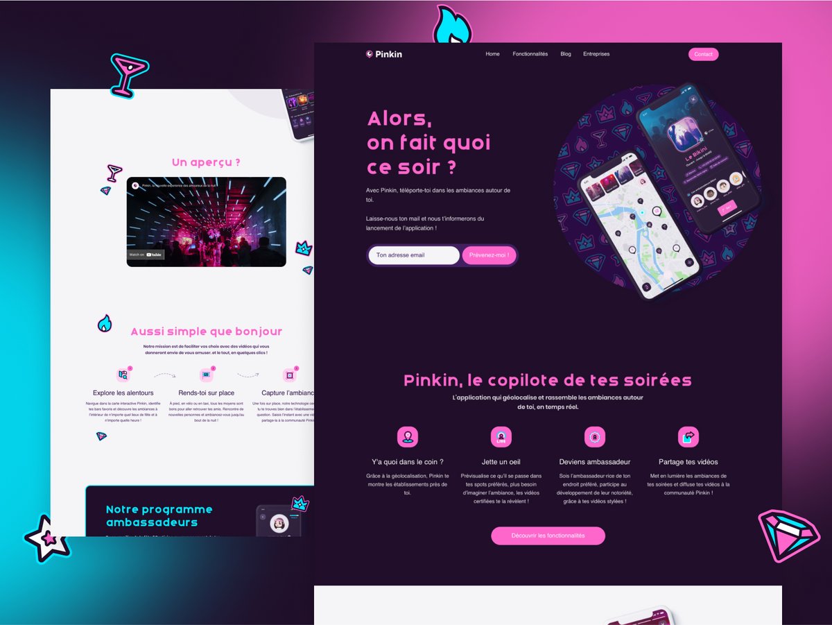 laChouetteCo's tweet photo. First client project shot on @dribbble 🏀

We were so happy to work with #Pinkin 

See the full project here : https://t.co/LGRTP4ifyt 

#event #party #website #mobileapp #app #screens https://t.co/Ala12FFBRH