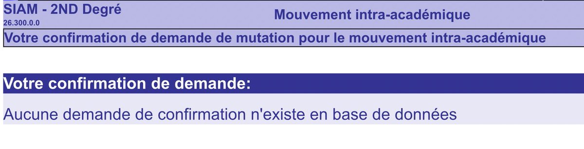 SNESAixMars's tweet photo. #MutationsIntra #AixMarseille
Problème d’édition des confirmations sur SIAM.
Plusieurs collègues demandeurs de mutation ont découvert cet affichage ce matin.
Rassurez-vous ! Vos vœux ne sont pas perdus !!! https://t.co/M8mwAUof4c