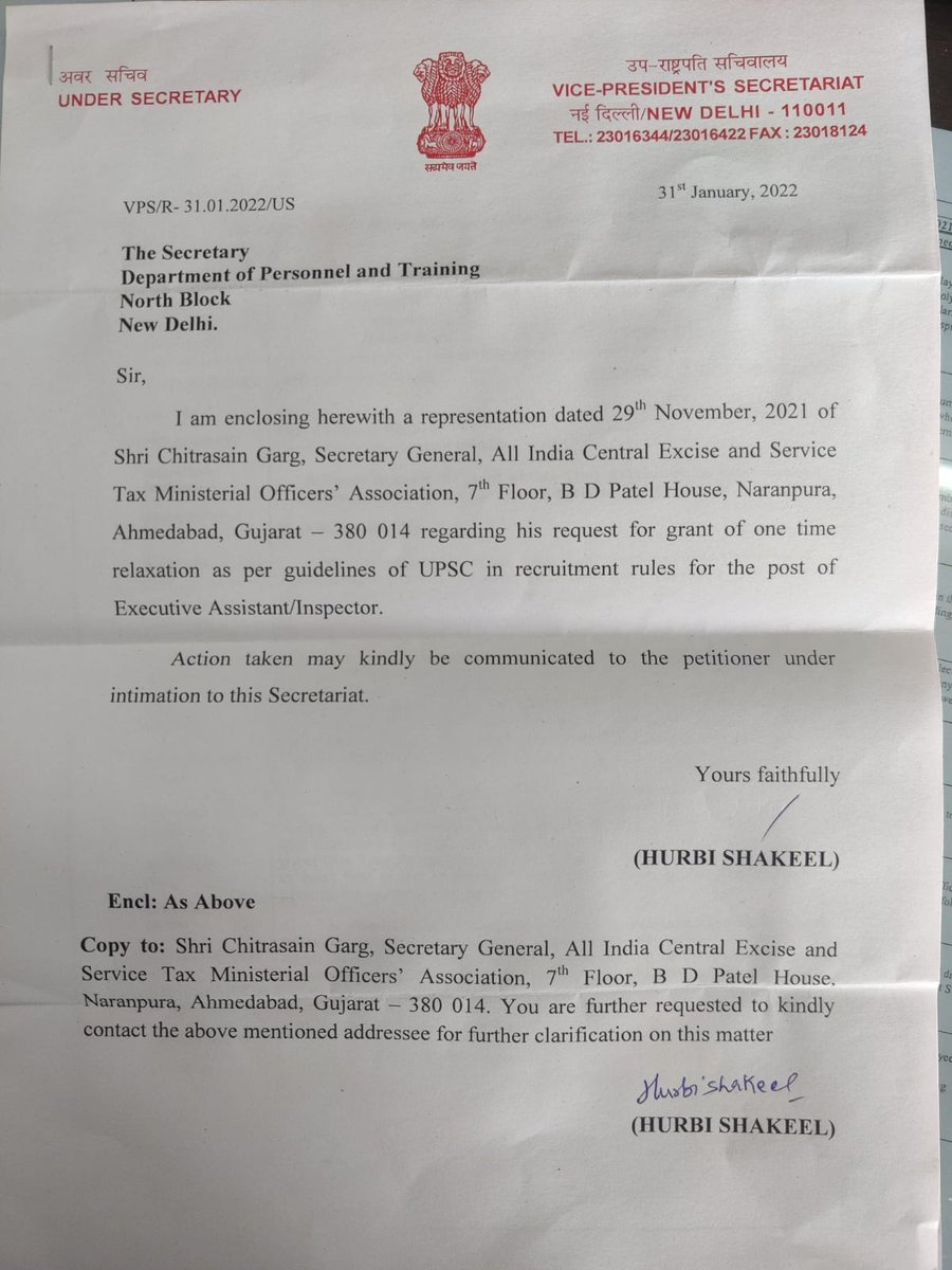 AICESTMOA_CBIC's tweet photo. @DrJitendraSingh Sir,

After this letter, 2 reminders were also issued to @DoPTGoI still no action till date on One Time Relaxation.

Which type of Red Tapism is this by @DoptSecretary ?

Why authorities r not paying heed to the @VPSecretariat @MVenkaiahNaidu letters? https://t.co/7SoOII1tOh