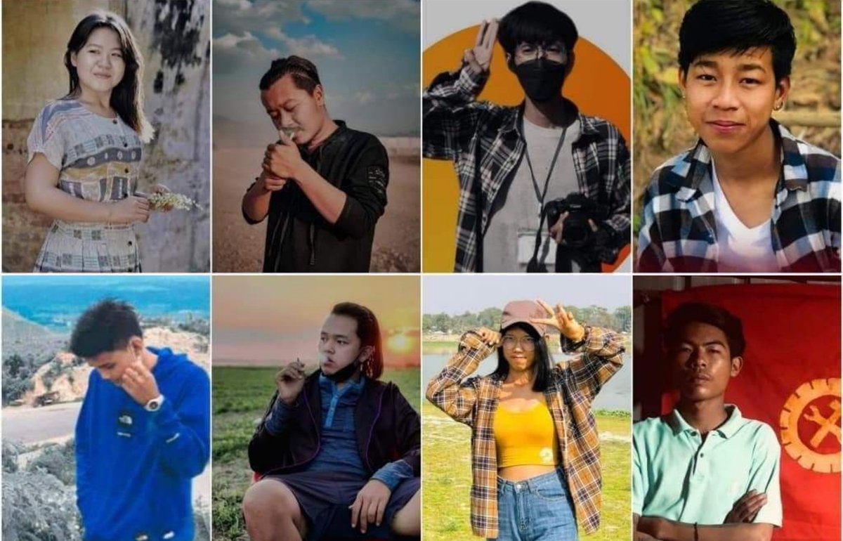 ActivistLittle's tweet photo. The Mandalay protest group announced that it has lost contact with 8 pro-democracy youth members. A group official said they were suspected of being detained by #MyanmarMilitaryTerrorists.

#2022Apr5Coup #ReleaseTheDetainees #HearTheVoiceOfMyanmar https://t.co/y6V9u9USWf