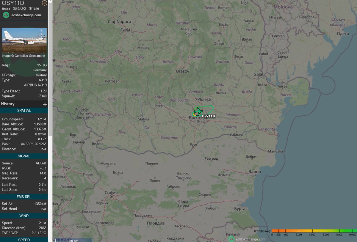 5472_nde's tweet photo. OSY11D 15+03 #GermanAF A319 out of Bucharest #Romania - #OPENSKIES callsign. 0745z @steffanwatkins https://t.co/rsUtrMOC4C