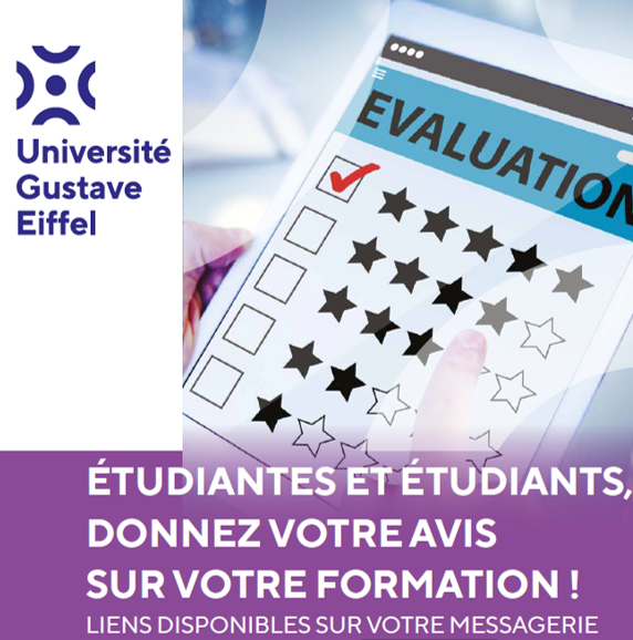 Évaluation des formations 2022 : Chères étudiantes, chers étudiants, Vous avez reçu un mail de l’Université vous invitant à donner anonymement votre avis sur votre formation.
Votre participation est importante🙏et nous permet d’assurer en continu la qualité de vos formations 👨‍🎓👩‍🎓