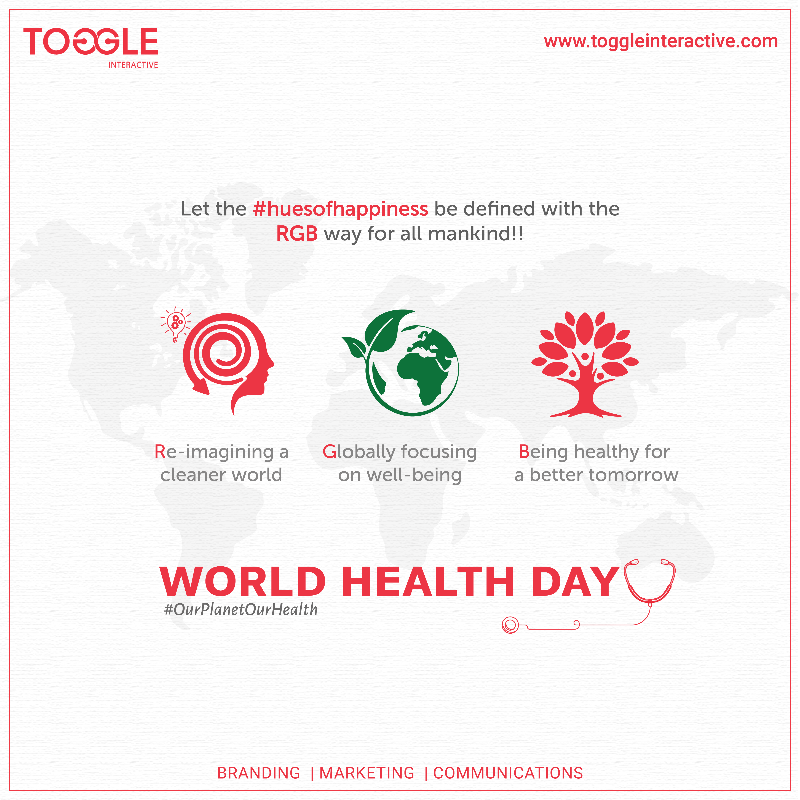 ToggleDigital's tweet photo. Hues of #FutureHappiness can be defined by Re-imagining a cleaner world, Global focus on well-being &amp; Better lifestyles for mankind!! #WorldHealthDay #HealthyPlanet #OurPlanetOurHealth #HealthyLifestyle #Fitness #Wellness #Branding #Marketing #Communication #ToggleInteractive https://t.co/5mjEFHlI99