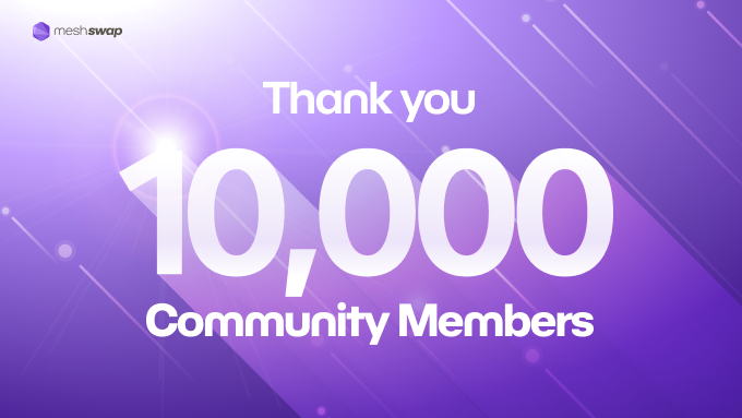 Meshswap_Fi's tweet photo. Congrats!🎉In just 1 DAY, community has exceeded 10,000 USERS🎊
We hope this project will continue to be shared with you💜
As the number of participants in #Meshswap increases, the power of community will become more valuable💎

👉Join Us https://t.co/HKFygaHDoZ
#Polygon $MATIC https://t.co/twofGfDtd0